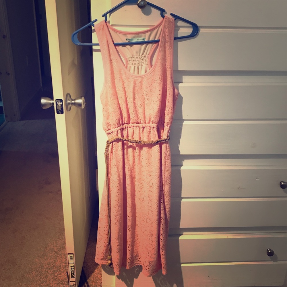 Pink Slip On Casual Spring Dress